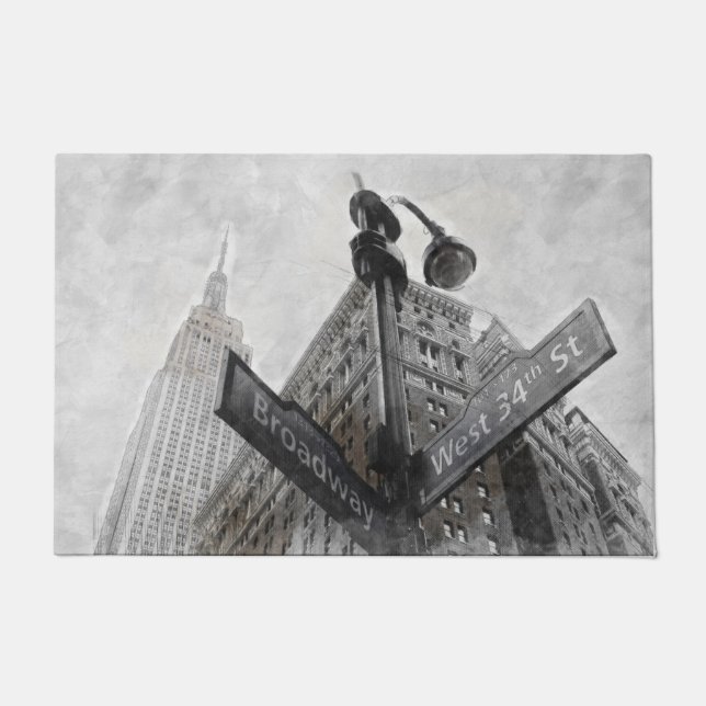 Paillasson Panneau d'angle Broadway, NYC, États-Unis (Devant)