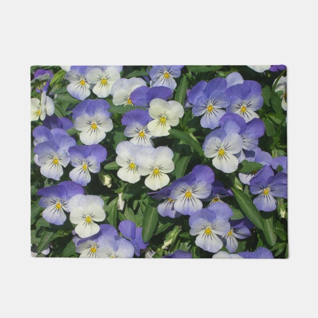 Paillasson Pansies violettes Jardin Floral (Devant)