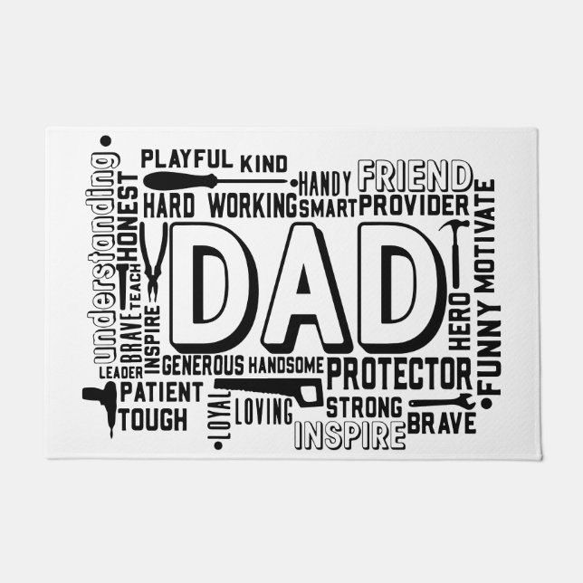 Paillasson Papa maison natte maison accueil porte de porche (Devant)