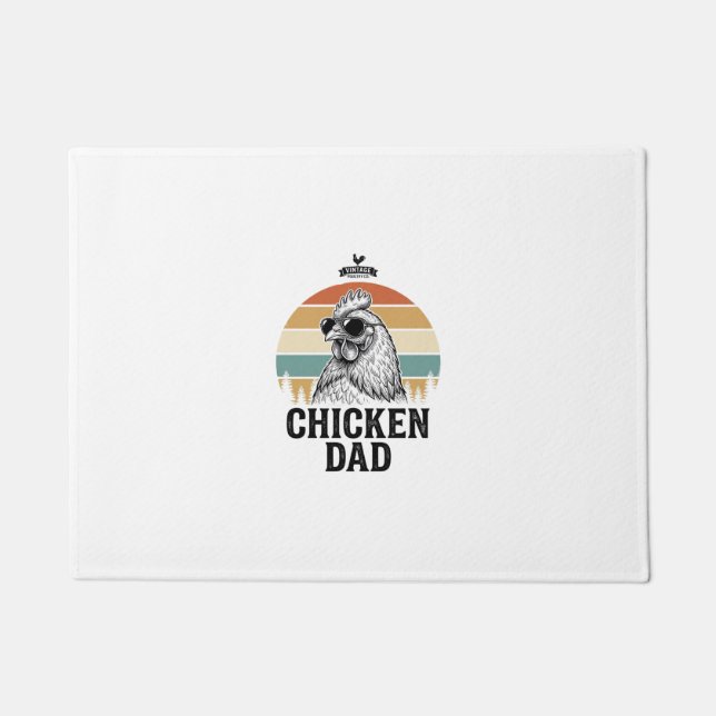 Paillasson Papa Poule Vintage Coucher de soleil Drôle Amateur (Devant)