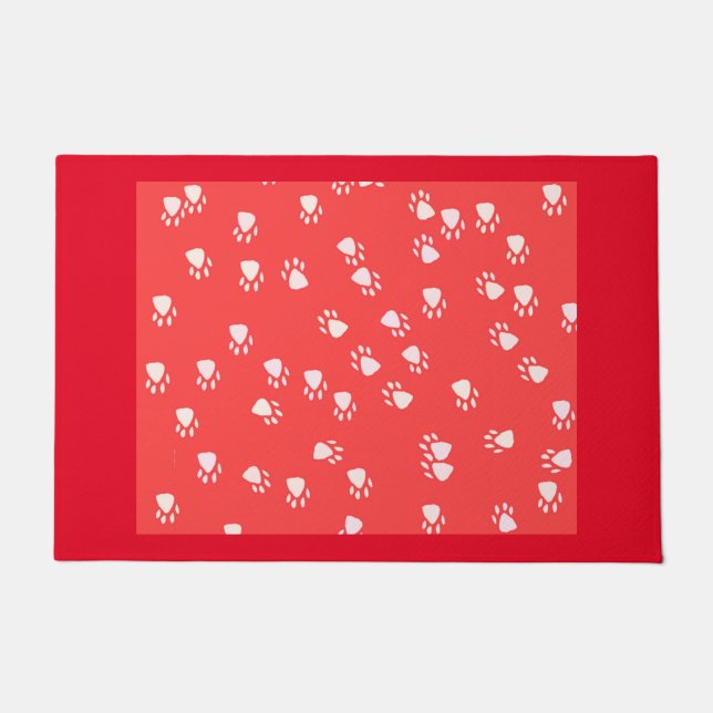 PAILLASSON PAPIERS BLANCS SUR ROUGE  (Devant)