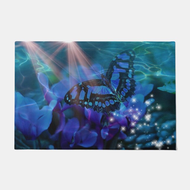 Paillasson Papillon bleu magique (Devant)