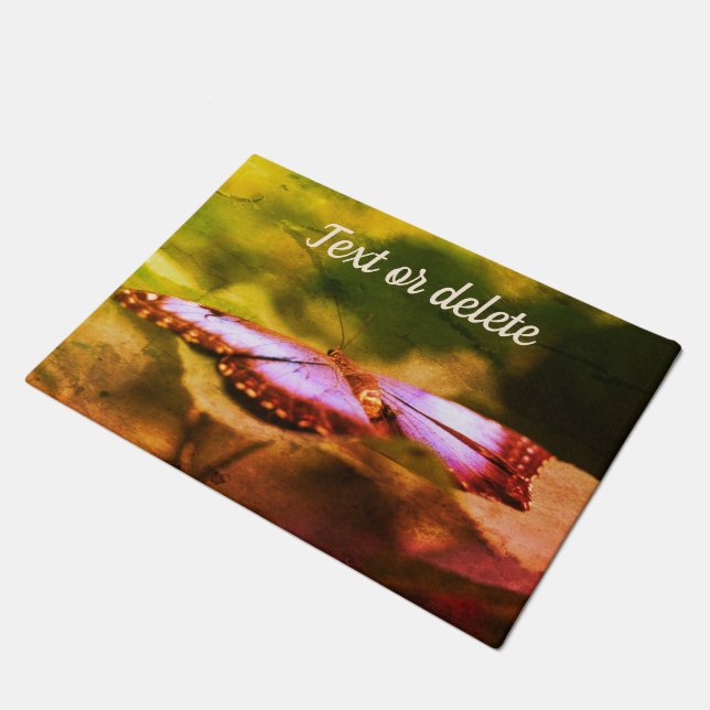 Paillasson Papillon bleu Nature Abstraite Personnalisée (Incliné)