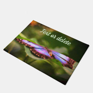 Paillasson Papillon bleu Nature Gros plan Personnalisé