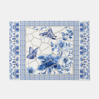 Papillon Chinoiserie Chic Flowers Bleu et Blanc