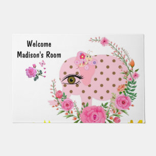 Paillasson Papillon Eléphant porte florale Mat