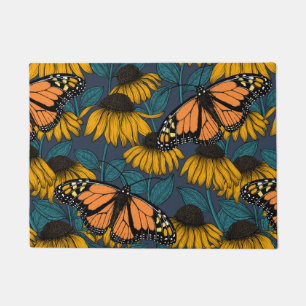 Paillasson Papillon monarque sur confluents jaunes