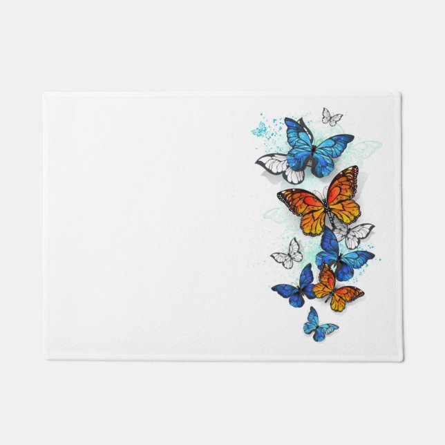 Paillasson Papillons volants Morpho et Monarch (Devant)