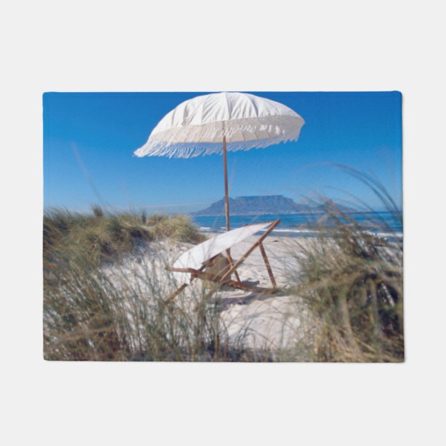 Paillasson Parapluie et chaise sur la plage (Devant)