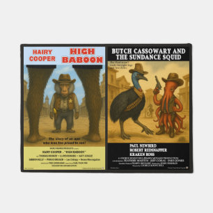 Paillasson Parodie d'affiche de film animalier western