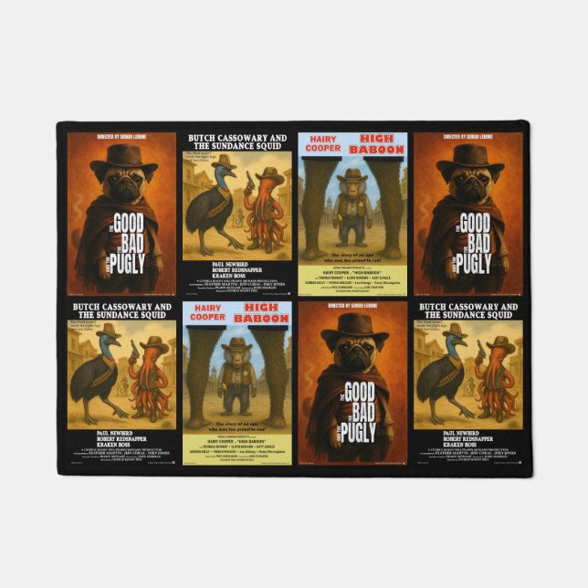 Paillasson Parodie d'affiche de film western (Devant)