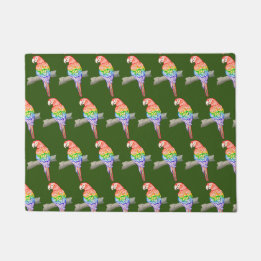Paillasson Parroquet design porte mat vert