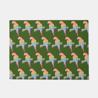 Paillasson Parroquet design porte mat vert