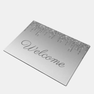 Paillasson parties scintillant argentée porte-gouttes