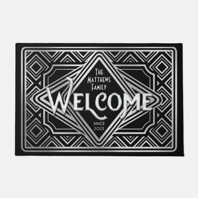 Paillasson Parties scintillant Art déco du 25e anniversaire d (Devant)