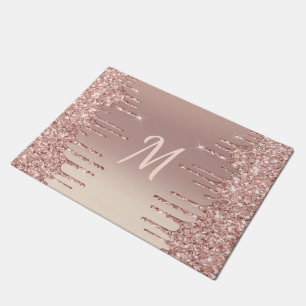 Paillasson Parties scintillant de  de Monogram Doormat Rose G