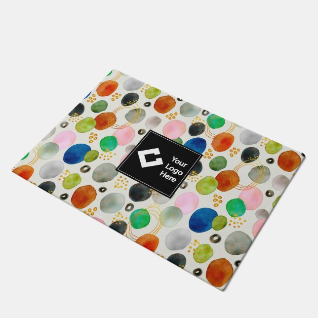 Paillasson Parties scintillant d'or de galet Abstrait + votre (Incliné)