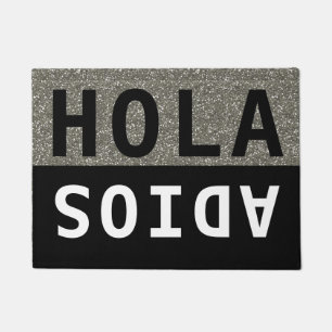 Paillasson Parties scintillant en noir et argent Hola Adios E
