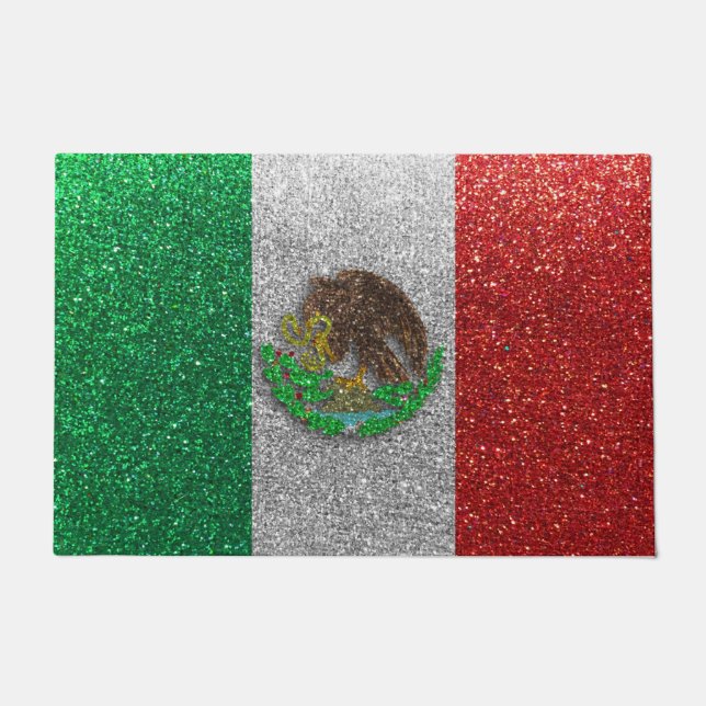 Paillasson Parties scintillant mexicaine Drapeau Mexique Lati (Devant)