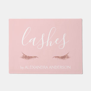 Paillasson Parties scintillant or rose et extension Eyelash
