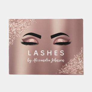 Paillasson Parties scintillant or rose et extension Eyelash