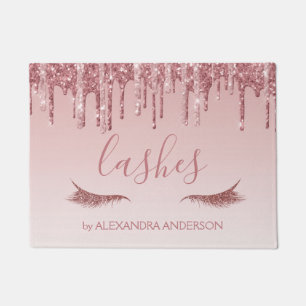 Paillasson Parties scintillant or rose et extension Eyelash