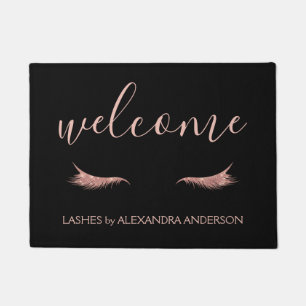 Paillasson Parties scintillant or rose et extension Eyelash