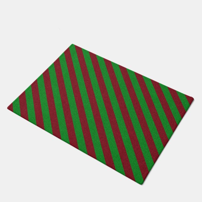 Paillasson Parties scintillant Red & Green Stripes (Incliné)