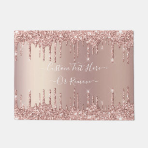 Paillasson Parties scintillant rose Gold Blush Éclats Texte