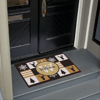 Paillasson Parties scintillantes décorées d'un monogramme de