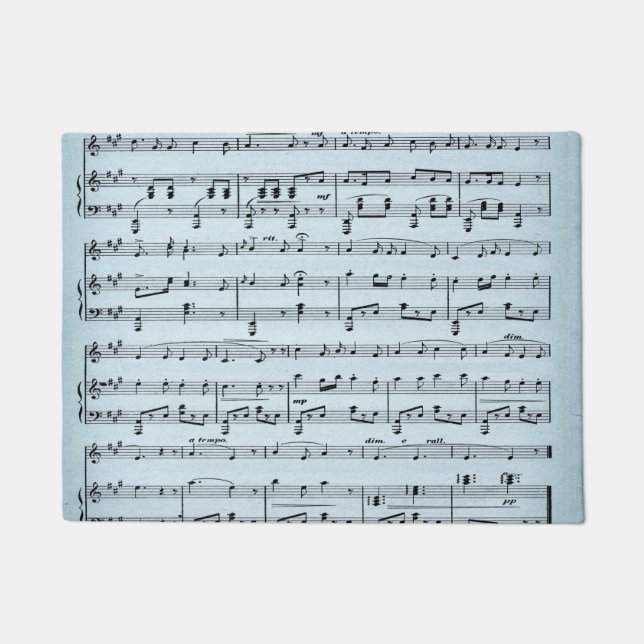 Paillasson Partition de musique bleue (Devant)