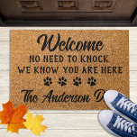 Paillasson Pas Besoin De Frapper Funny Personnalisé Animaux A<br><div class="desc">Voici le tapis de porte parfait pour tous les amoureux de les chiens ! Ce tapis moderne et élégant est le moyen idéal pour accueillir les clients dans votre maison avec une touche d'humour et de gentillesse. Le faux matériau de coco est à la fois durable et respectueux de l'environnement,...</div>