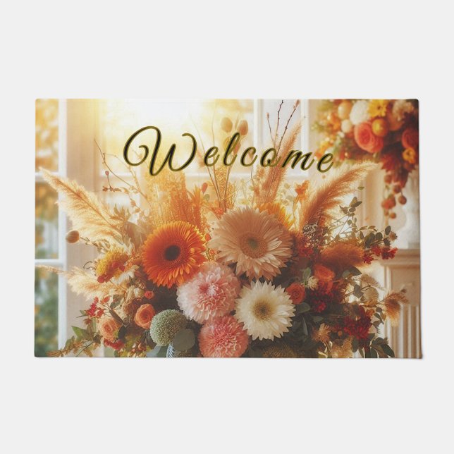 Paillasson Pastel Fall Flowers Welcome Mat (Devant)