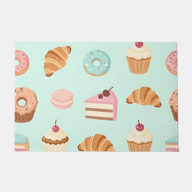 Paillasson Pastel French Pastries Cute Dessert Pattern (Devant)