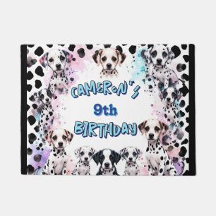 Paillasson Pastel Personnalisé Dalmatien Chiot Anniversaire