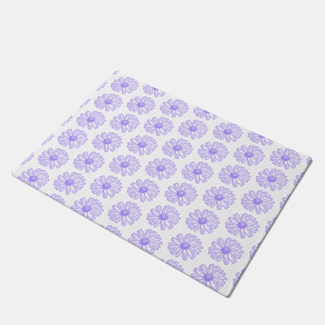 Paillasson Pastel Purple Daisy Flower Print, Hippie Floral (Incliné)