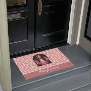 PAILLASSON PASTEL ROSE BOUCHER PERSONNALISÉ HALLOWEEN 