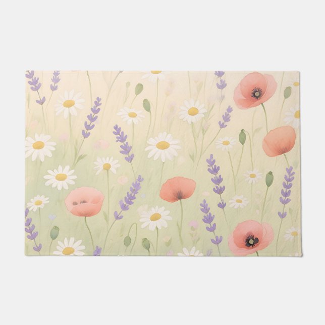 Paillasson Pastel Wildflower Meadow Soft Bloom (Devant)