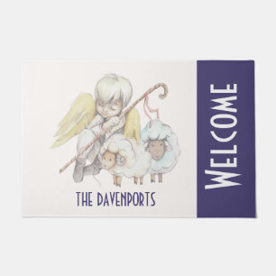 Paillasson Pastoral d'Angel Berger aux Agneaux Bienvenue