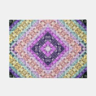 Paillasson Patchwork folk rétro décoration ornementale violet