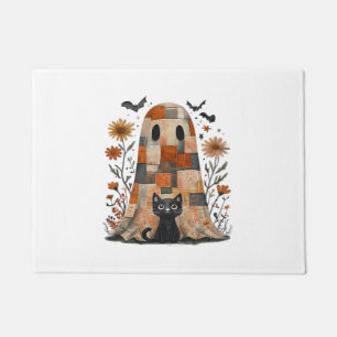 Paillasson Patchwork Halloween Fantôme et chat, Retro Éffraya