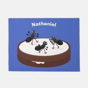 Paillasson Patinage sur glace de fourmis joyeuses sur dessin