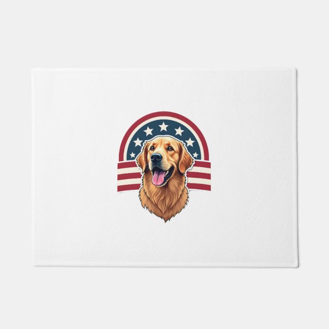 Paillasson Patriotic Golden Retriever Arc Layout Shirt 2 (Devant)