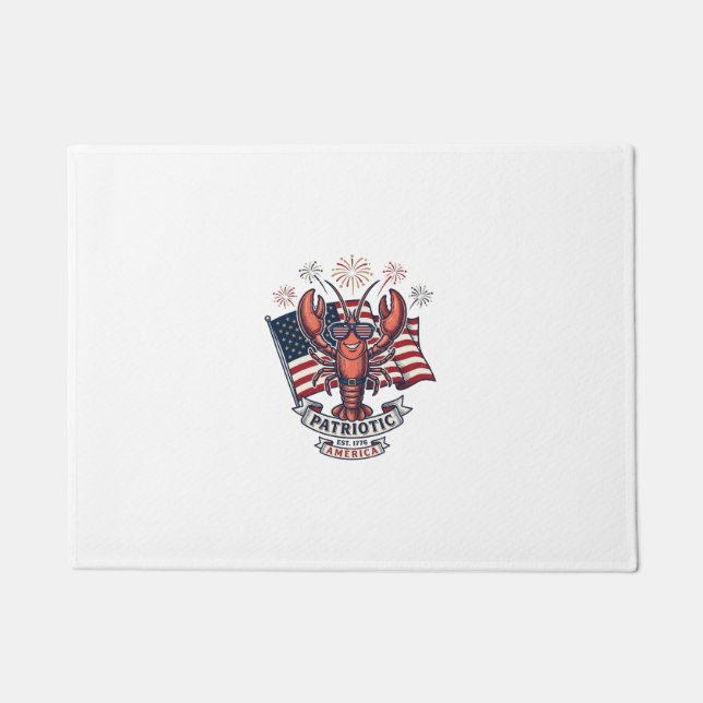 Paillasson Patriotic Lobster Flag Vintage Engraving T-Shirt_1 (Devant)