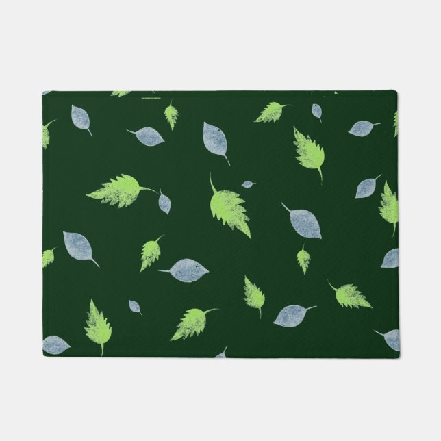 Paillasson Pattern Blue & Green Leaves (Devant)