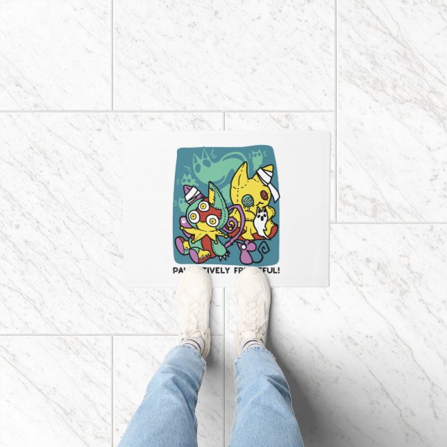 Paillasson Paw-sitively Frightful | Monstrous Cats Halloween  (Intérieur)