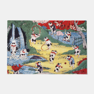 Paillasson Pays des chats japonais, Utagawa Kunitoshi