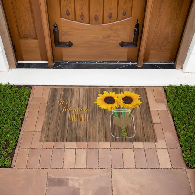 Paillasson Pays Sunflower Mason Jar (De plein air)