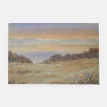Paysage d'aquarelle bleu du lac Dusk Imprimer