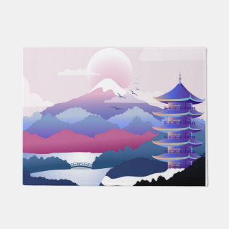 Paillasson Paysage De Temple Paisible À L'Aube